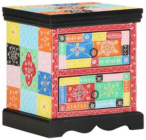 vidaXL Κομοδίνο 2 τεμ Πολύχρωμο 40x35x45 εκ Κατασκευασμένο ξύλο