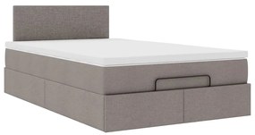 vidaXL Οθωμανικό κρεβάτι με στρώμα Taupe 120x190 cm Ύφασμα