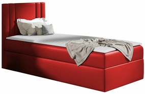 Κρεβάτι continental Baltimore 179, Continental, Μονόκλινο, Κόκκινο, 80x200, Οικολογικό δέρμα, Τάβλες για Κρεβάτι, 82x208x103cm, 61 kg, Στρώμα: Ναι