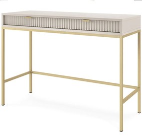 Κονσόλα Nova 12_Kz_g 103,5x50x77,6cm White Kazmir-Gold Μελαμίνη,Μέταλλο