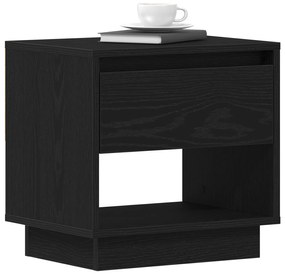 vidaXL Κομοδίνο  Μαύρο Δρυς 45x34x48 εκ Επεξεργασμένο Ξύλο