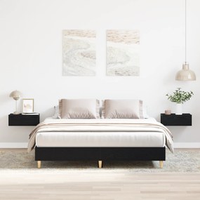 vidaXL Κρεβάτι Μαύρος Δρυός 140x200 εκ. από κατασκευασμένο ξύλο