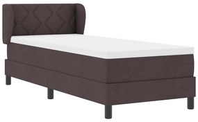 vidaXL Κρεβάτι box spring με στρώμα με στρώμα Σκούρο καφέ Σκούρο καφέ