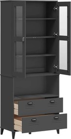 vidaXL Ντουλάπι Ψηλό VIKEN Ανθρακί Γκρι 80x40x200εκ. Μασίφ Ξύλο Πεύκου