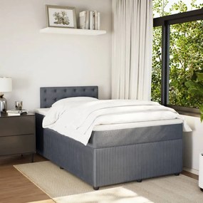 ΚΡΕΒΑΤΙ BOXSPRING ΜΕ ΣΤΡΩΜΑ ΣΚΟΥΡΟ ΓΚΡΙ 120X200 ΕΚ. ΒΕΛΟΥΔΙΝΟ 3287723