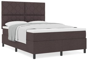 vidaXL Κρεβάτι με Στρώμα Καφέ 140x200 cm Υφασμάτινο