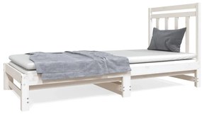 vidaXL Καναπές Κρεβάτι Συρόμενος Λευκός 2x(90x190) εκ. από Μασίφ Πεύκο