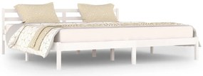 vidaXL Πλαίσιο Κρεβατιού Λευκό 200 x 200 εκ. από Μασίφ Ξύλο Πεύκου