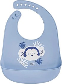 Σαλιάρα Σιλικόνης 6+ Μηνών (22.5x30) Saro Monkey Blue 16611