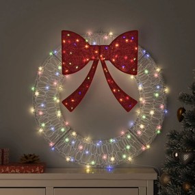 vidaXL Στεφάνι με 60 LED Πολύχρωμο 76 x 76 x 8,5 εκ Ακρυλικό