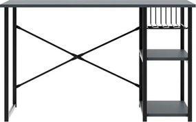 Stewehome Γραφείο με Ράφι Μεταλλικά Πόδια / Καπνί 60x120 cm