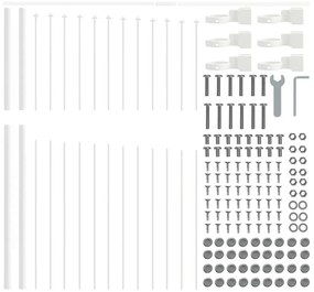 vidaXL Κήπος με Θόλο Λευκός 6,8x1,75 μ από Χάλυβα