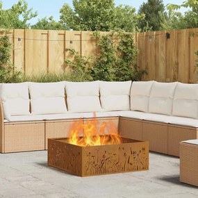 vidaXL Φωτιά Καφέ 80 x 80 x 30 cm Ατσάλι σκληρυθέν στον αέρα