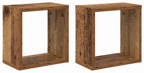 vidaXL Ράφια Τοίχου με ράφι 2 pcs Παλαιό ξύλο 26 x 15 x 26 cm