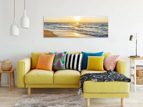 Πίνακας - Calm Waves (1 Part) Narrow Golden 150x50