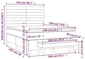 ΚΡΕΒΑΤΙ BOXSPRING ΜΕ ΣΤΡΩΜΑ ΜΠΛΕ 140X190 ΕΚ. ΥΦΑΣΜΑΤΙΝΟ 3137235