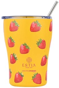 Ποτήρι - Θερμός Με Καλαμάκι Berry Bright Save The Aegean 01-31688 350ml Yellow-Red Estia