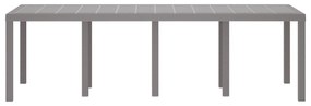 vidaXL Τραπέζι Κήπου Ανοιχτό Γκρι 250x100x73 εκ. Πολυ Ράτταν