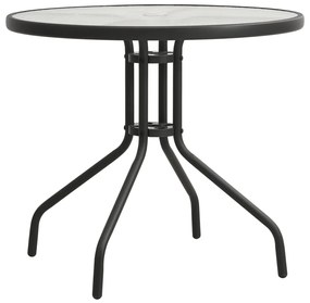 Τραπέζι Bistro Ανθρακί Ø80 x 71 εκ. Ατσάλινο