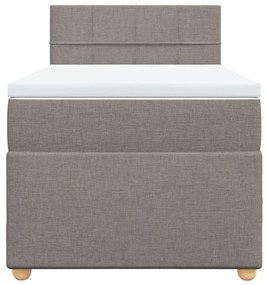 vidaXL Κρεβάτι Boxspring με Στρώμα Taupe 90x190 εκ.Υφασμάτινο