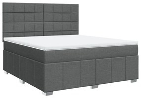 ΚΡΕΒΑΤΙ BOXSPRING ΜΕ ΣΤΡΩΜΑ ΣΚΟΥΡΟ ΓΚΡΙ 180X200 ΕΚ ΥΦΑΣΜΑΤΙΝ 3294048