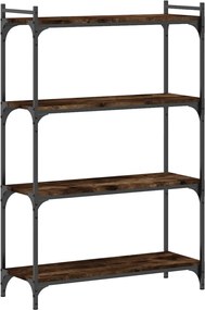 vidaXL Βιβλιοθήκη 4 Επιπέδων Καπνιστή Δρυς 80x30x120 εκ. Επεξεργ. Ξύλο