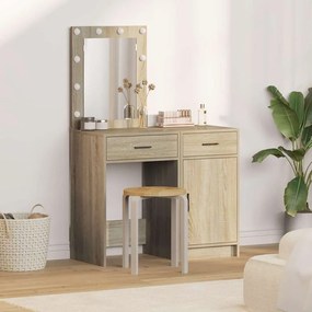 vidaXL Τραπέζι περιποίησης με συρτάρι 2 pcs Καφέ 50 x 41 x 135 εκ