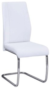 Καρέκλα Tulip χρώμιο-άσπρο PU 43x57x98cm (Σετ 4 ΤΕΜ)