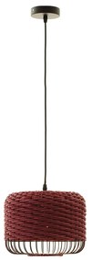 Φωτιστικό Κρεμαστό Μονόφωτο 27cm 1xE27 Δίχρωμο Μπορντώ Paper Rope Sun Light ALISA-S-DR