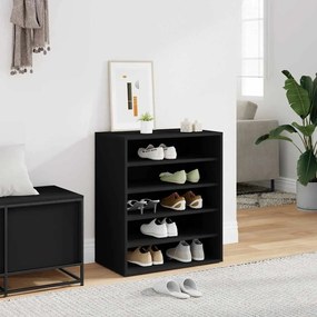 vidaXL Παπουτσοθήκη Μαύρη 60 x 35 x 70 εκ. από Επεξ. Ξύλο