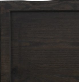 vidaXL Επιφάνεια Τραπεζιού Σκούρο Καφέ 100x60x(2-4)εκ Επεξ. Μασίφ Δρυς