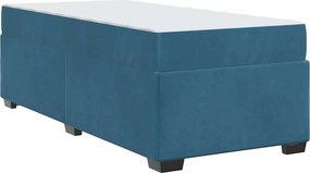 vidaXL Σκελετός Κρεβατιού με στρώμα Μπλε 80 x 200 cm ύφασμα
