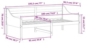 ΚΑΝΑΠΕΣ ΚΡΕΒΑΤΙ 90 X 190 ΕΚ. ΑΠΟ ΜΑΣΙΦ ΞΥΛΟ ΠΕΥΚΟΥ 842838