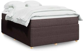 vidaXL Κρεβάτι Boxspring με Στρώμα Σκούρο Καφέ 140x200 εκ Υφασμάτινο