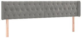 vidaXL Κεφαλάρι με Πτερύγια Ανοιχτό Γκρι 183x16x78/88 εκ. Βελούδινο