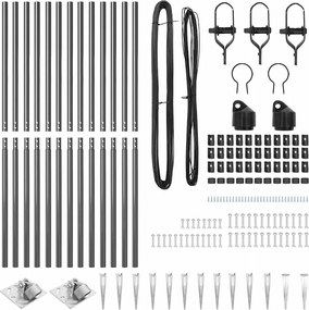 vidaXL Στύλος Περιφράξεων 13 pcs Γκρι Ατσάλι