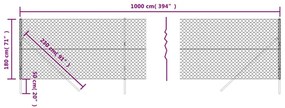 Συρματόπλεγμα Περίφραξης Ασημί 1,8 x 10 μ. με Στύλους - Ασήμι