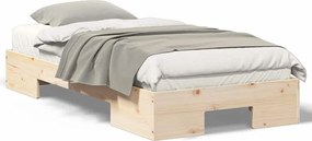 vidaXL Σκελετός Κρεβατιού Καφέ 90 x 200 cm