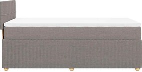 vidaXL Κρεβάτι Boxspring με Στρώμα Taupe 90x200 εκ. Υφασμάτινο