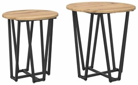 vidaXL Σετ βοηθητικά τραπεζάκια 2 pcs Δρυς Artisan και Μαύρο