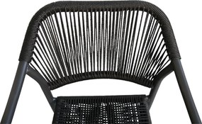 Πολυθρόνα Κήπου ArteLibre MOOREA Ανθρακί Αλουμίνιο/Rattan 58x56x79cm