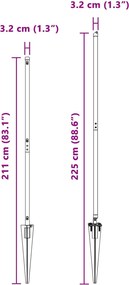 vidaXL Στήλη φράχτη με πείρο για το έδαφος 26 τμχ. Γκρι