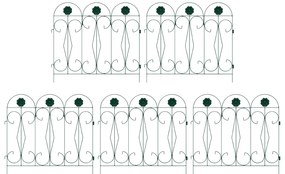 vidaXL Φράχτης Κήπου 5 pcs Πράσινο Ατσάλι