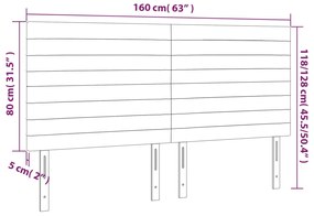 vidaXL Κεφαλάρι Κρεβατιού LED Ανοιχτό Γκρι 160x5x118/128 εκ. Βελούδινο