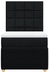 vidaXL Κρεβάτι Boxspring με Στρώμα Μαύρο 80 x 200 εκ. Υφασμάτινο