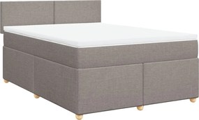vidaXL Κρεβάτι Boxspring με Στρώμα Taupe 140x190 εκ. Υφασμάτινο