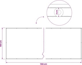 vidaXL Αδιάφανο σκίαστρο μπαλκονιού 150 x 700 cm
