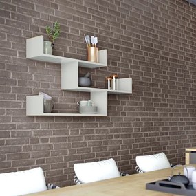 Ραφιέρα τοίχου Tibet Megapap χρώμα λευκό 119x22x66εκ.