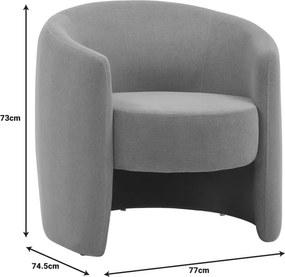 Πολυθρόνα Barken pakoworld ύφασμα σε γκρι-μπεζ απόχρωση 77x74.5x73εκ