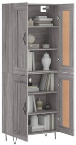 vidaXL Ντουλάπι Γκρι Sonoma 69,5 x 34 x 180 εκ. Επεξεργασμένο Ξύλο